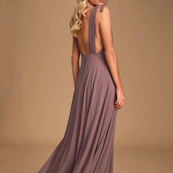 Dance the Night Away Dusty Purple Backless Maxi Dress - Picture 2 of 5